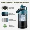 128oz Insulated Water Bottle - Stainless Steel Vacuum Metal Portable 1 Gallon Large-Ccity Sports Bottle with Straw Carry Bag an