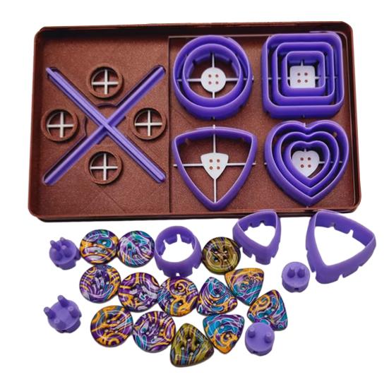 

Набор инструментов для пуговиц Набор для самостоятельного изготовления глиняных пуговиц Инструмент для изготовления пуговиц с резаками Набор для изготовления пуговиц для любителей рукоделия A