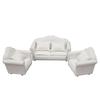 1:12 Dollhouse White Sofa Set - 3-Piece Mini Furniture with Cushions for ob11