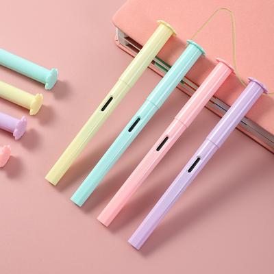 Makaron Színű Általános Iskolások Pozitív Testtartású Írótoll Tinta Patronnal Cserélhető Ef Fényes Heg 0.38Mm Toll