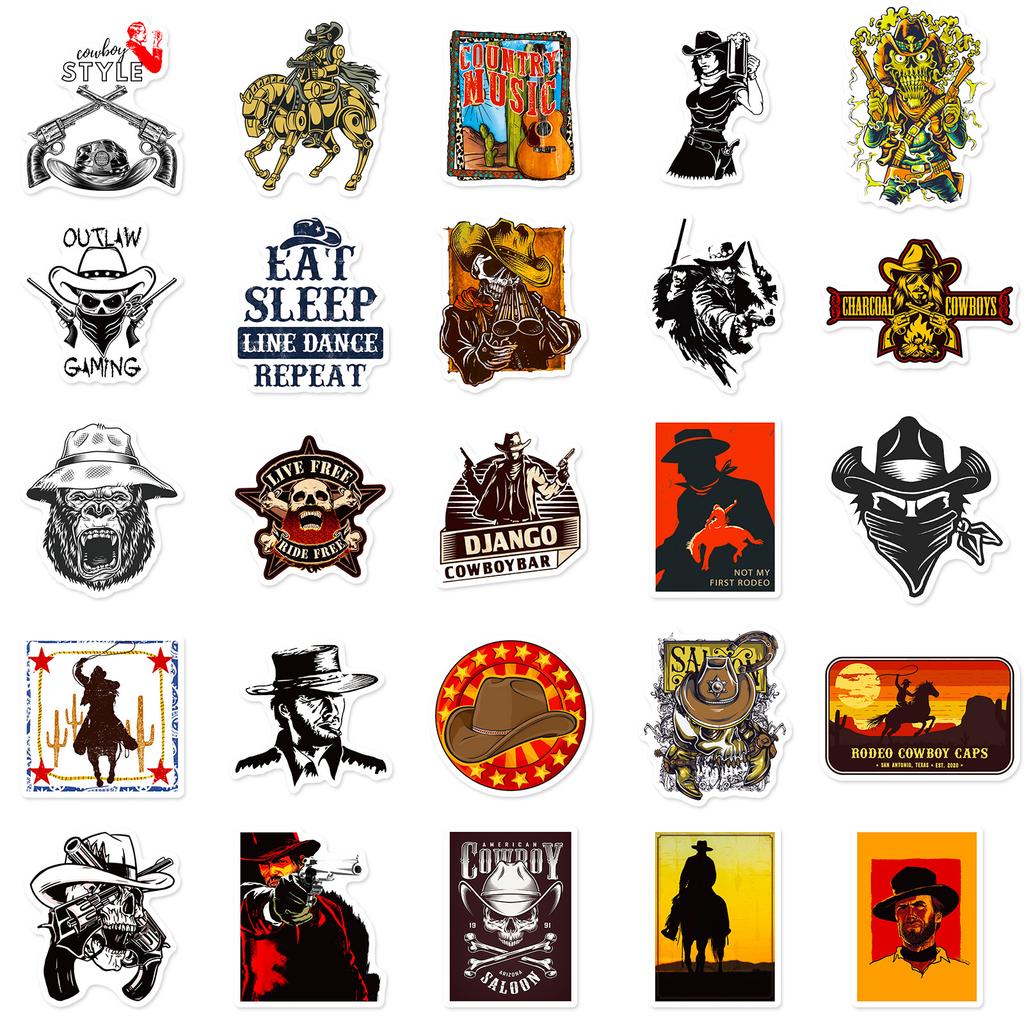 50 Western Elements Series Immediately Death Stickers Western Cowboy Personality Graffiti Wild