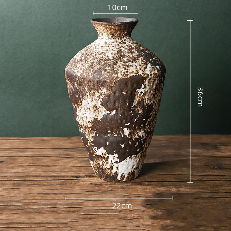 Kaba Seramik Vazo Fırında Dönüşmüş Porselen Vazolar Vazo Çiçek Düzenleme Aksesuarları Çin Tarzı Retro Kavanozlar