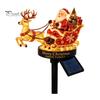 Decorative Lawn Stake for Christmas Santa And Reindeer Sleigh Solar Garden Light, Warm LED Pathway Claus Decorations Lamp, Powered Outdoor Waterproof