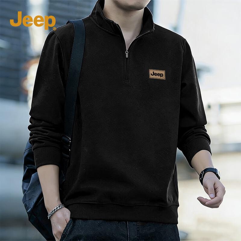 JEEP Men s Half-Zip Stand Collar Sweatshirt 2XL