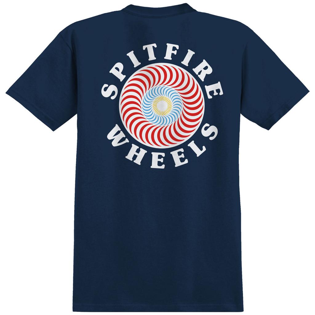 Nové tričko Spitfire Wheels OG Classic Fill Námořnická modrá Červená
