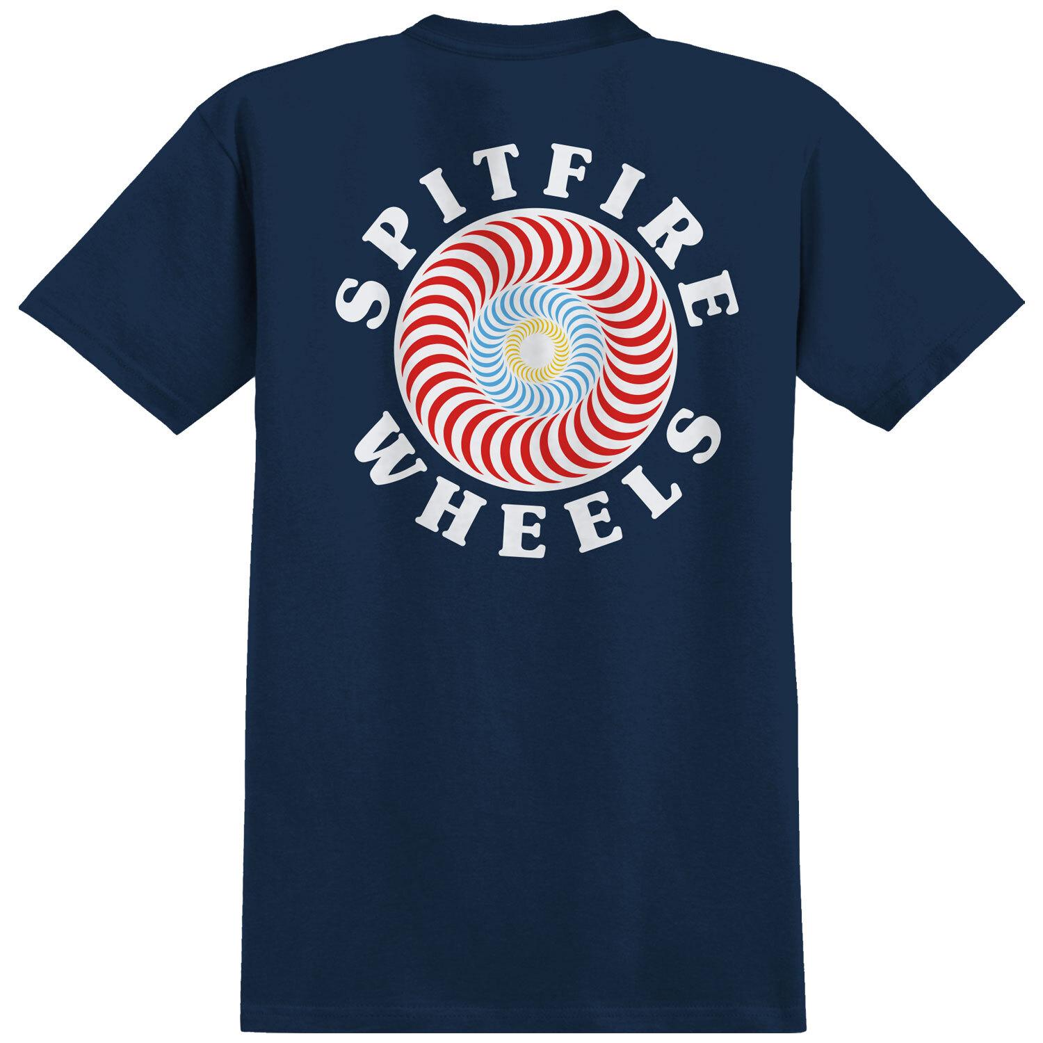New Spitfire Wheels Shirt OG Classic Fill Navy Red S