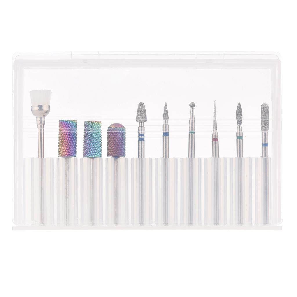 Nail Drill Bit Set Tungsten Steel Drill Bits Mini Cleaning Brushes for Nail Prep Cuticle Nail Gel