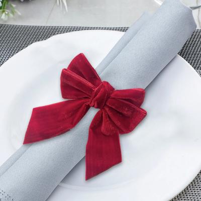Porta Anelli Tovagliolo in Velluto con Fiocco per Tavola Anello Festivo Fiocco Riutilizzabile per Compleanno Matrimonio