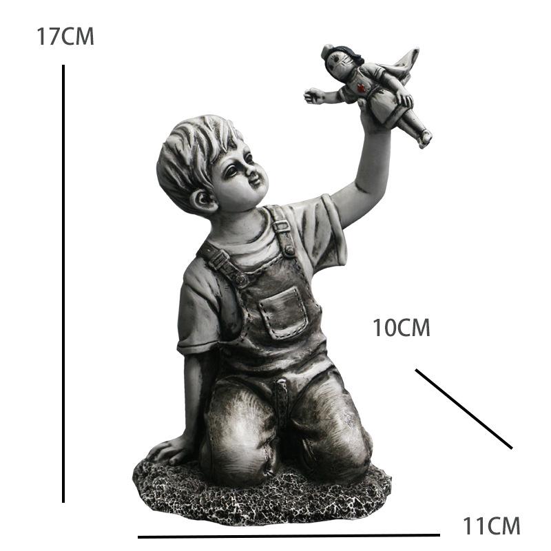 Banksy Girl with Balloon Sculpture - Resin Living Room Ornament