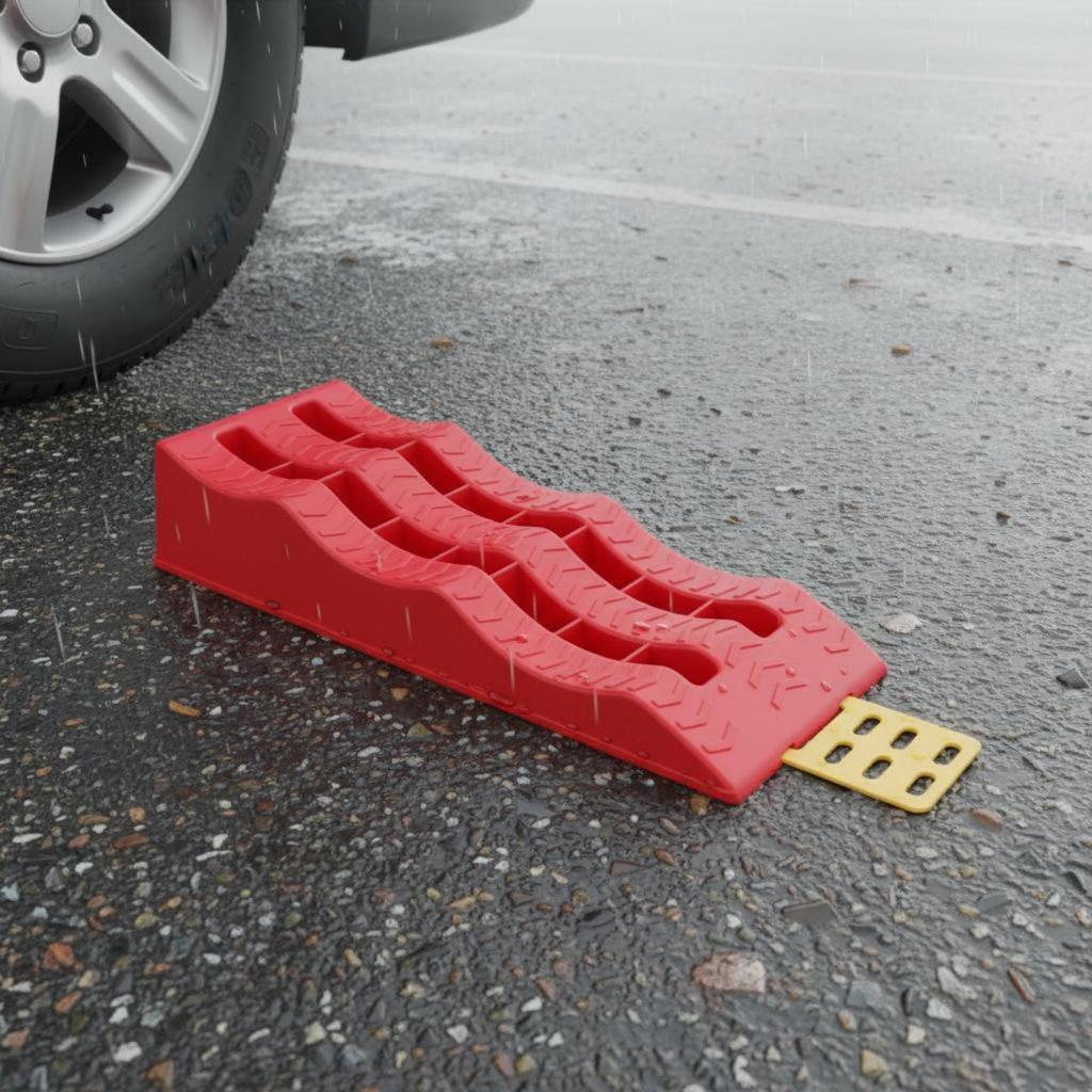 2 Pieces RV Leveling Ramp Heavy Duty Anti-Slip Wheel Thickened Design Tire