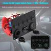 12-24V 5 Gang OnCelsiusOff Toggle   Panel Dual USB Voltmeter for Car Boat Marine Truck Green LED