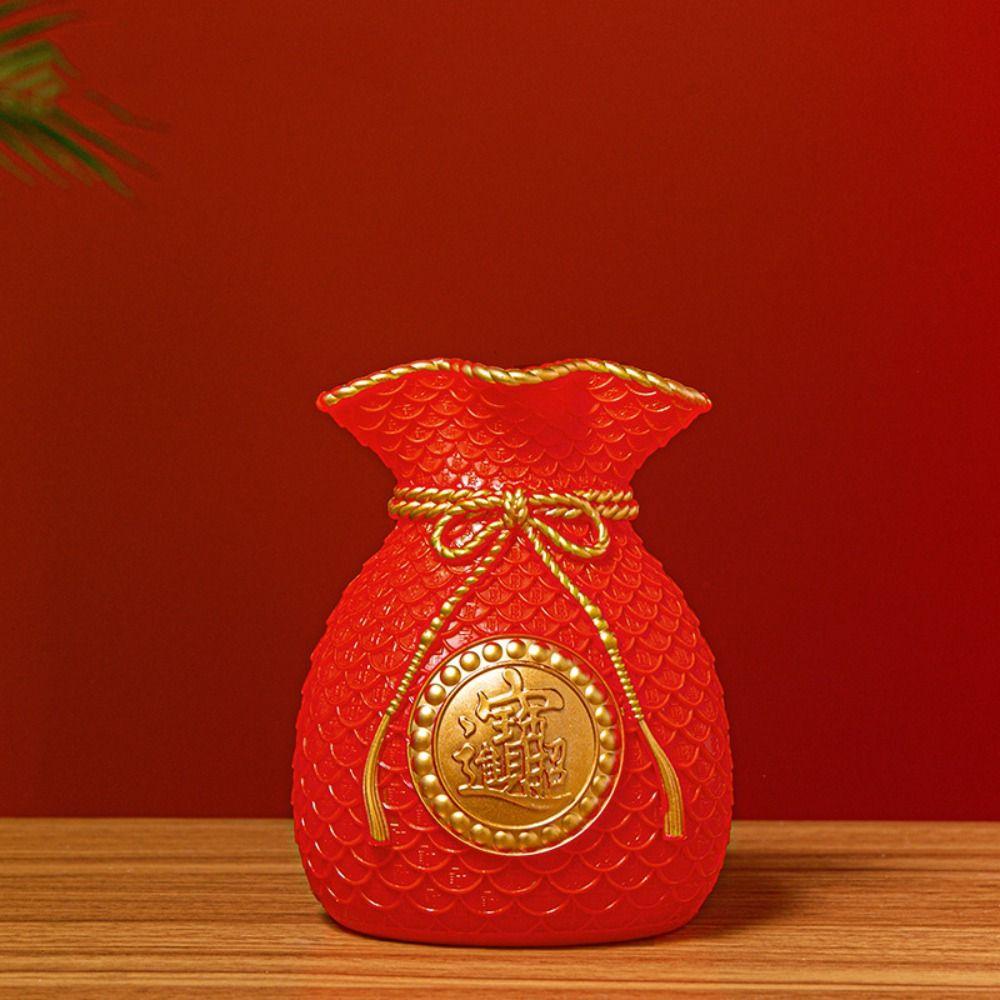 Chinese Style Blessed Bag Flowerpot Vase Plastic Flower Arrangement Vase  Table