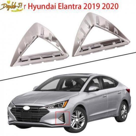 2PCS Chrome Front Fog Light Lamp Frame Cover Trim For Hyundai Elantra -
