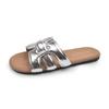 Fashion beach sandals versatile Boken temperament one-word trendy flat slippers women's summer