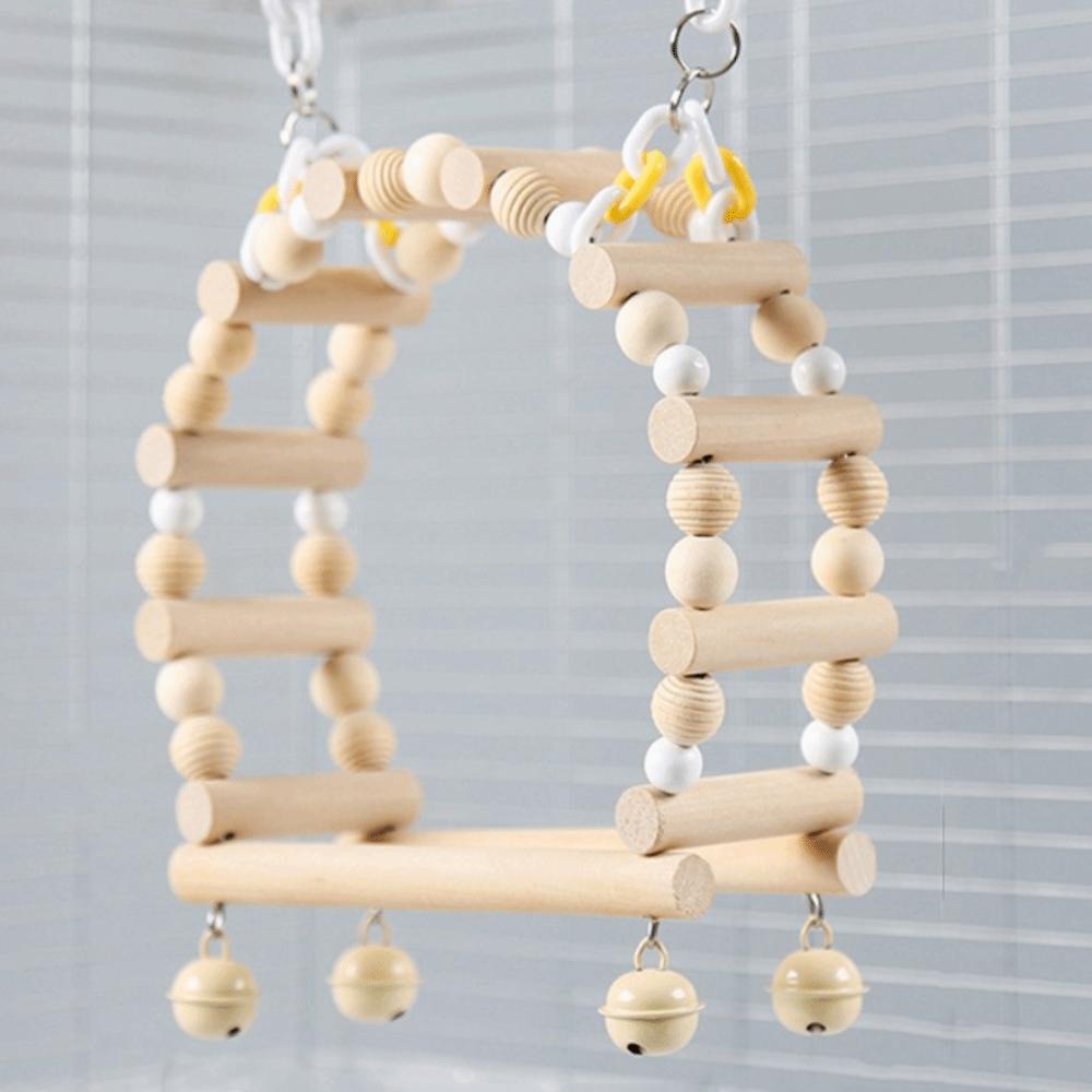 Wooden Parrots Perches Toys Sturdy Exercise Playstand Chew Toys Bird Cage Swing  Bird Training