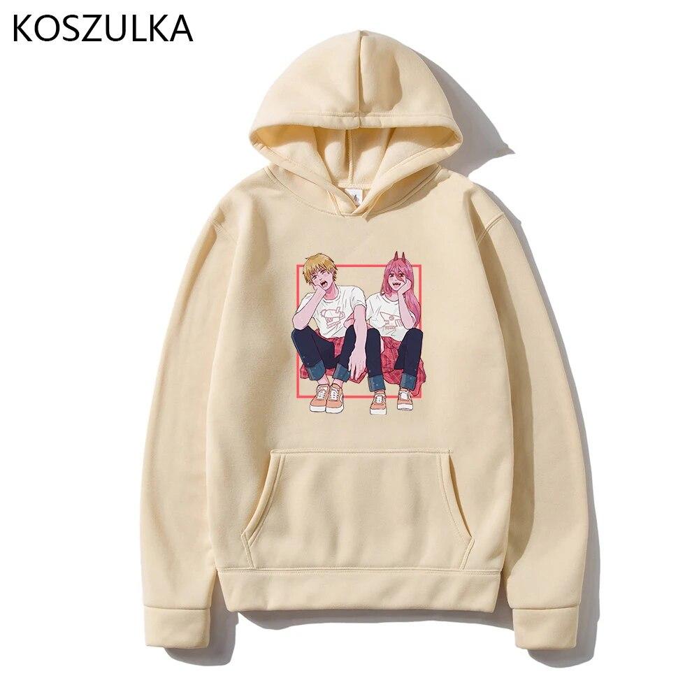 

Толстовки с капюшоном в стиле аниме «Человек бензопилы» унисекс в стиле Харадзюку, флисовые толстовки с графикой, уличная одежда большого размера, свободный пуловер с длинными рукавами Sudadera 3XL