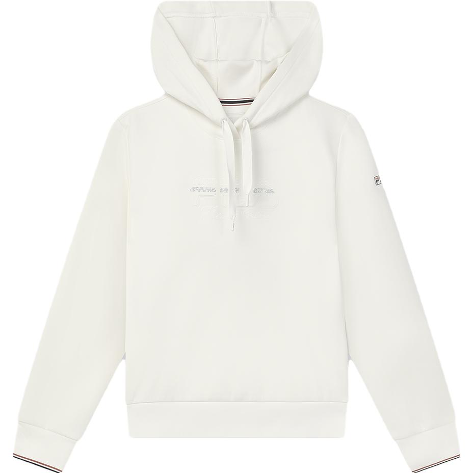 

Fila Knitted Hooded Sweatshirt Simple Fashion Loose Casual Women Tops Steam-White F11W341207F-IV XXL