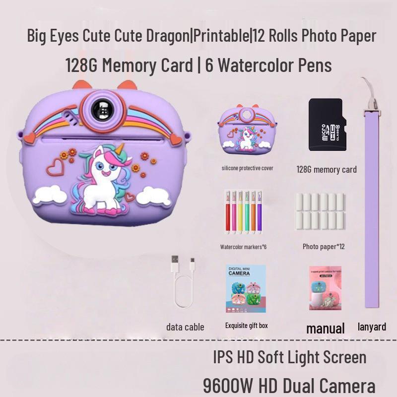 HD Digital Dinosaur Polaroid Camera - Cute Birthday Gift for All Ages (Z13)