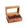 Double Slot Wooden Ring Box Rectangular Jewelry Ring Holder Black Walnut Cufflinks Box  Couples