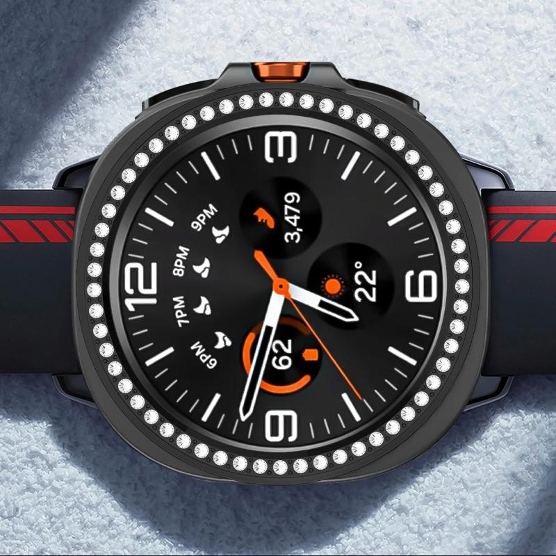 Diamant-Lünette für Samsung Galaxy Watch 8 Classic 46mm Schutzhülle Gehäuse für Galaxy Watch 8Classic PC Stoßfänger Ring Zubehör