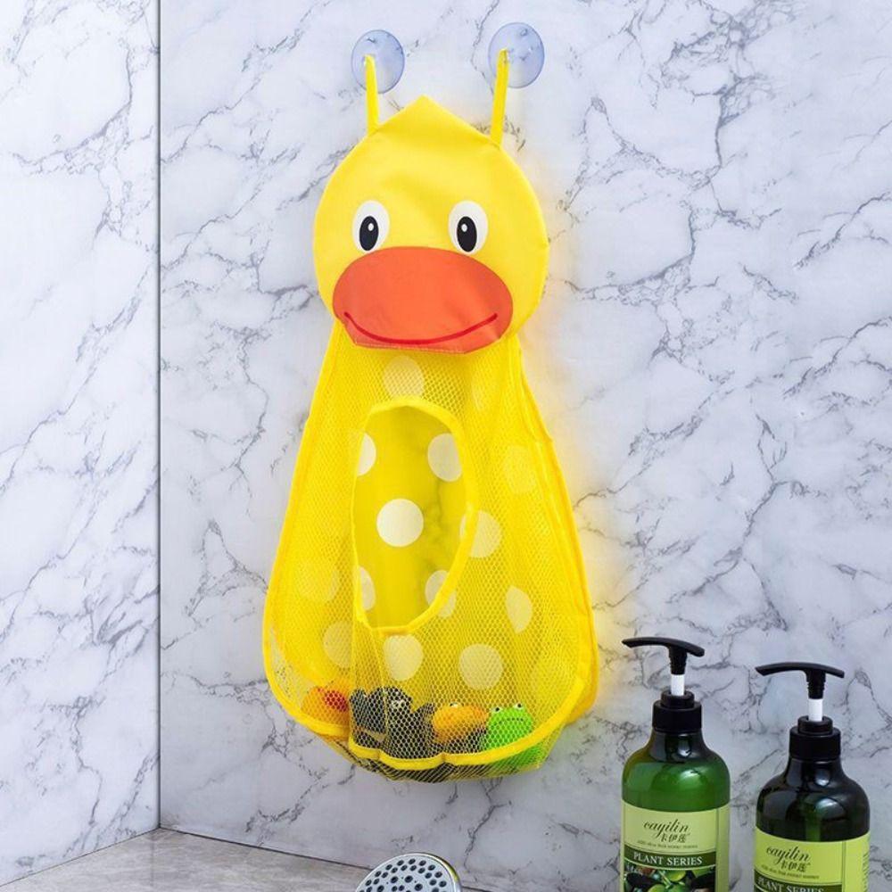 With Suction Cup Frog Mesh Net Bag Hanging Bath Game Bag Kid Basket Bathroom Organizer  Doll