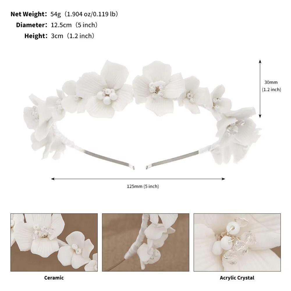 Fascia da Acconciatura Fata Corona Bianca Fascia per Capelli Moda Tiara Nuziale Sposa Matrimonio