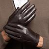 Leather Sheepskin gloves Winter Black Motorcycle Biker Driving Work glove for Men Toucnscreen Full Finger Successful individuals