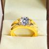 Moissanite Oval Cut With 925 Sterling Silver Gold Plated Ring For Men's #B276 JL375681922841