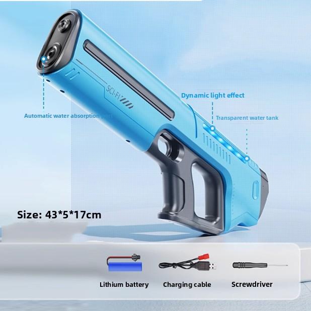 

Automatic Electric Water Gun, Large Capacity Water Absorbing Blaster, Summer Outdoor Beach Pool Water Toy for Kids синій