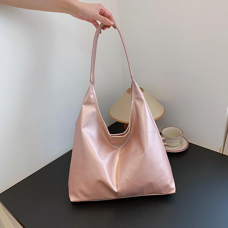 Large Capacity Stylish Solid Color Tote Bag For Autumn Fashionable Daily Use