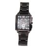 Men Quartz Watch Quadrate Shaped Accurate Time Calendar Stainless Steel Strap Watch for Daily Use