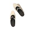 Silver French Leather Single Shoes Women's 2025 Summer New Muller Pleated Mary Jane Shoes Outer Bag Head Half Slippers
