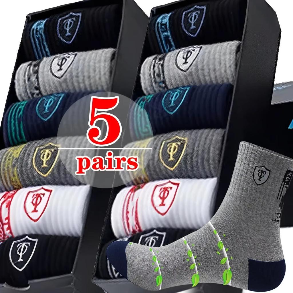 10 Pairs Breathable Cotton Sports Stockings Men Bamboo Fiber Autumn And Winter Men Socks Sweat Absorption Deodorant Business Sox