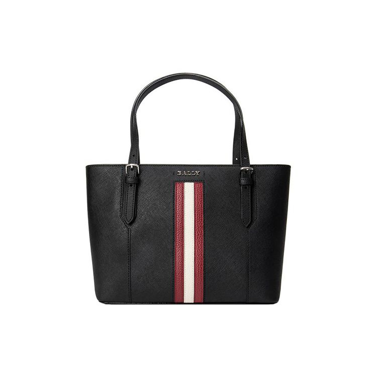 

Bally Classic Casual Commuter Vintage Red And White Striped Leather Tote Bag Women Tote Bags Black 6211738-BLACK Basic Set (Bag+Dust Bag)