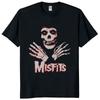 Unisex Vintage Punk Tee Misfits Style Distressed Skull Graphic Classic Streetwear Top Daily Wear