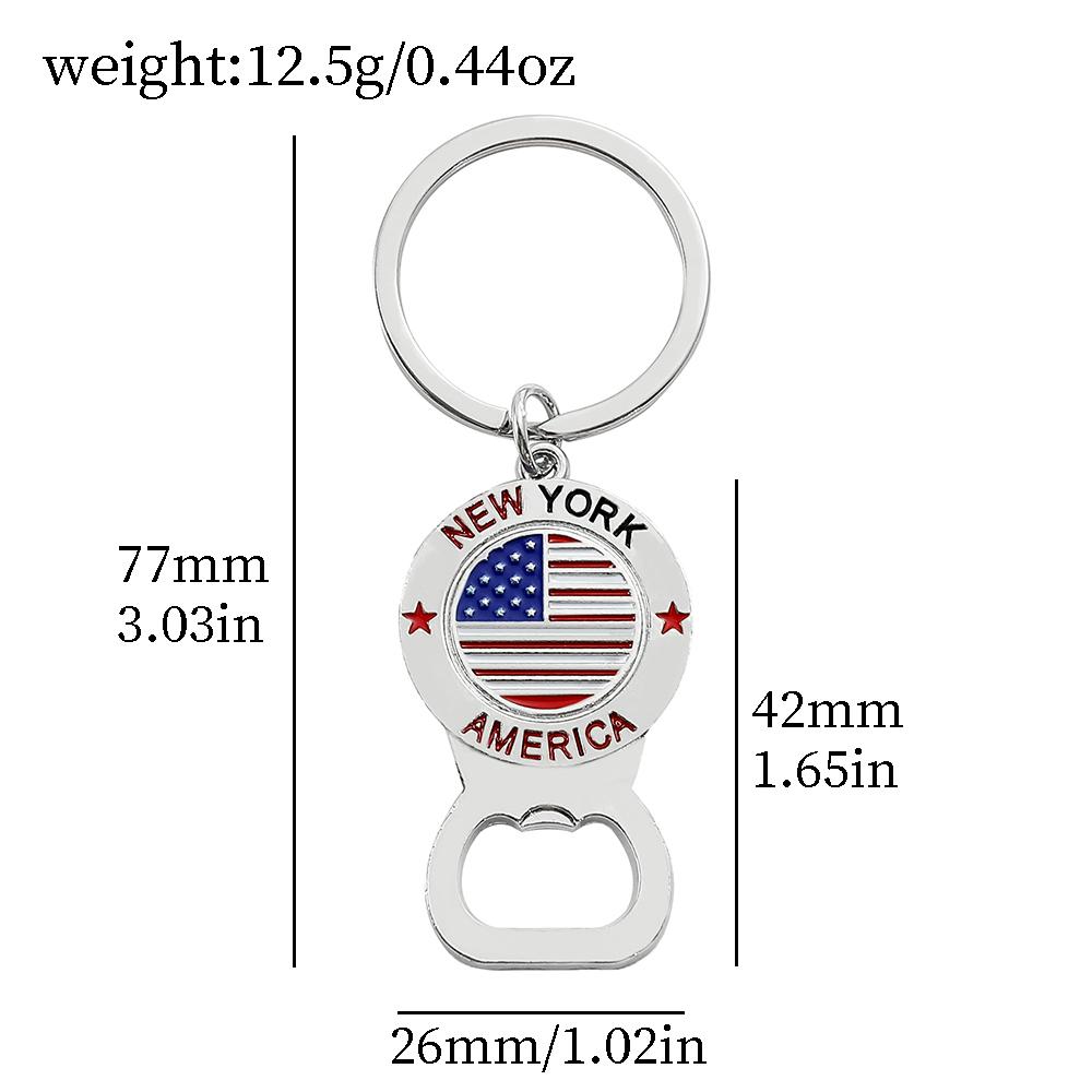 USA Flag Bottle Opener Keychains Creative American Flag Metal Enamel Pendant Keyrings for Women Men Fashion Jewelry Friends Gift