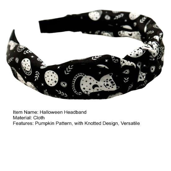 Bentiță Halloween Pânză de păianjen Pălărie de vrăjitoare Liliac Fantomă Model Lună Nodată Înfrumusețată Cerc de păr Lat Accesorii de păr