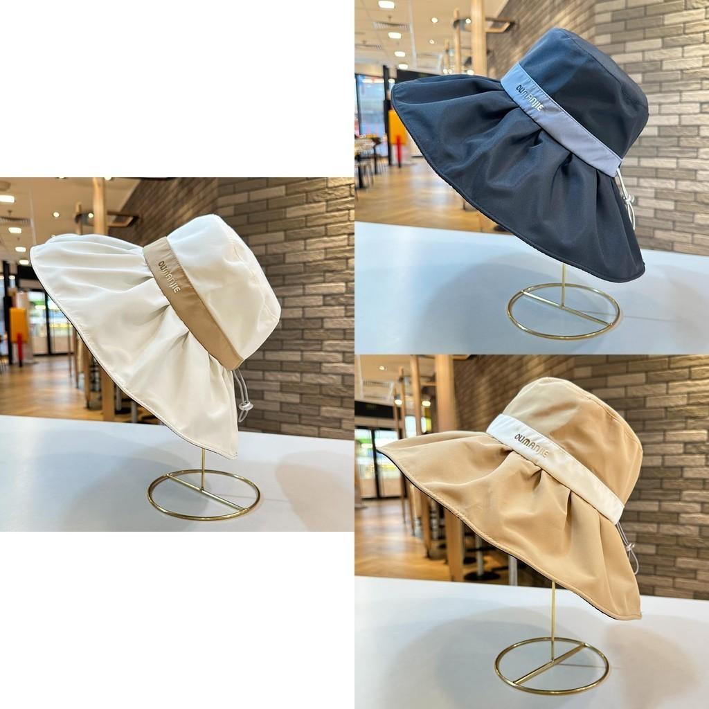 Women's Sun Protection Hat Spring Summer Uv Protection Wide Brim Bucket Hat Korean Style Cycling Face Cover Foldable Fisherman Hat