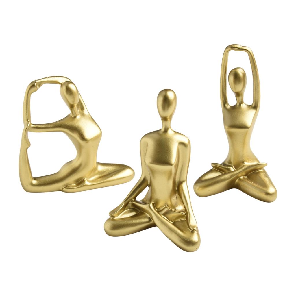 Yoga Statues Set of 3 Resin Women Sculptures for Home Decor Adding Unique Touch To Living Room and Office Aesthetics