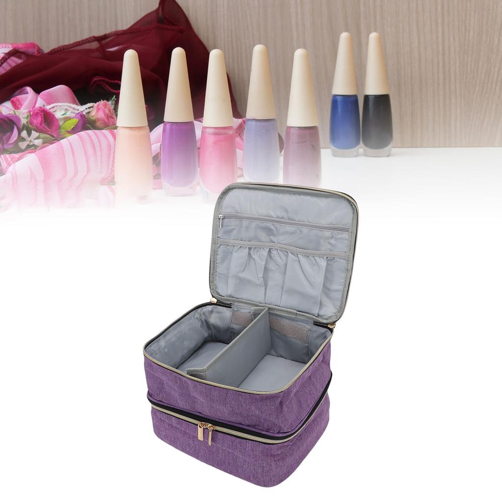 Nail Polish Storage Bag Hold 30 Bottles Large Capacity Portable Nail Polish Nail Lamp Carrying Case for Manicure