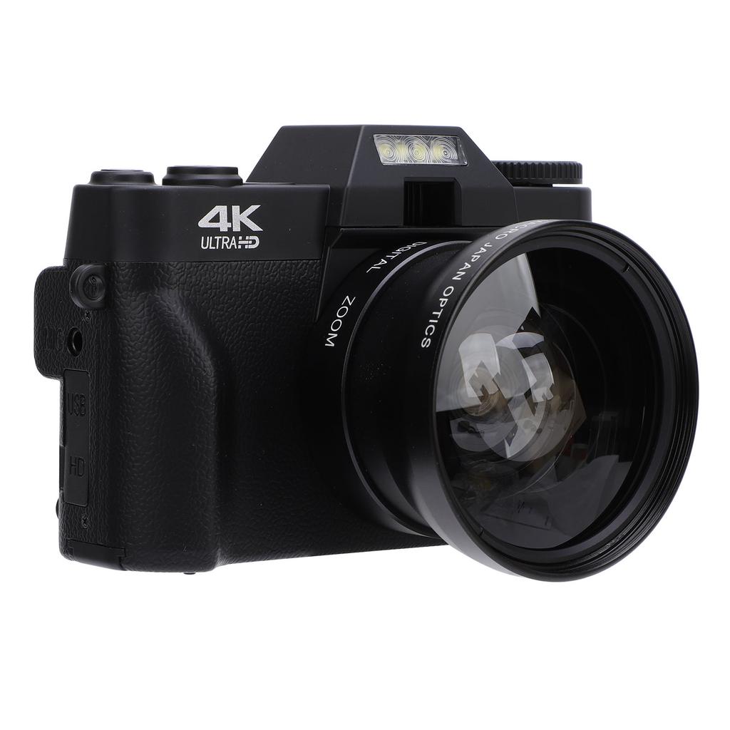 4K Digital Camera 60FPS 75MP 3in Touch Screen 16X Zoom 270 Deg Rotation for Travel Camping