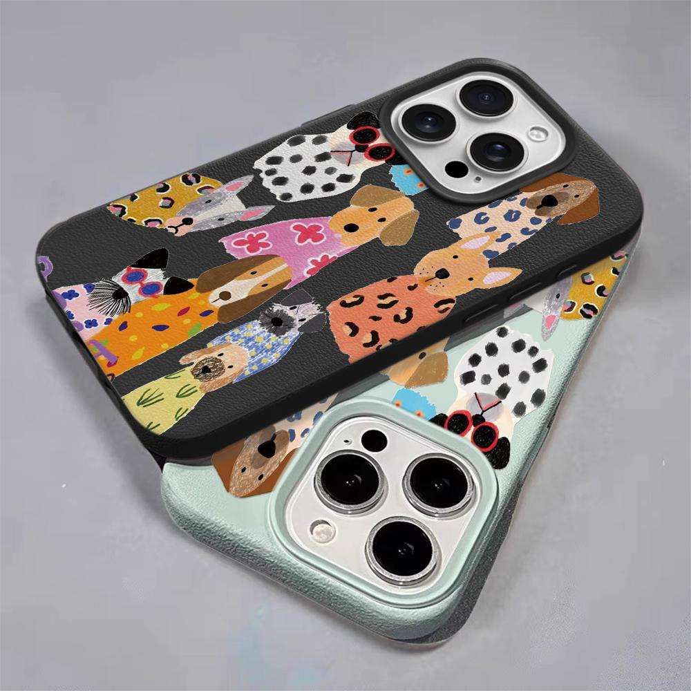 Hand Drawn Graffiti Cute Dog Phone Case For IPhone 16E 17 E 11 12 13 14 15 Pro Max 16 Plus 17 Air  Pattern Silicone Soft Cases