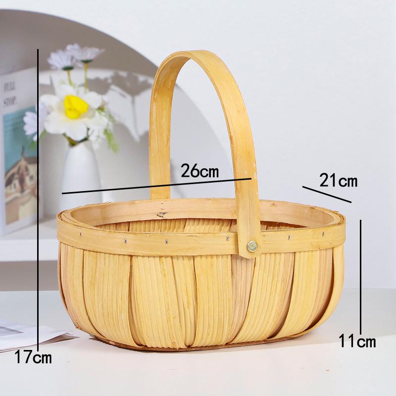 Imitation Rattan Handheld Flower & Snack Basket - Creative Gift & Storage Solution