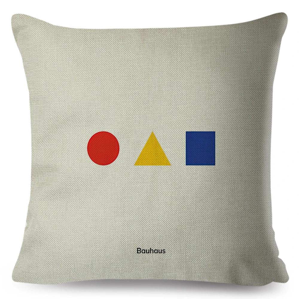 

Nordic Bauhaus Exhibition Unique Cushion Cover for Sofa Home Car Decor Double Print Pillowcase Polyester Throw Pillow Case 40x40cm16x16Inch