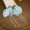Silver Needle Fabric Flower Glass Fringed Earrings Medium Antique Temperament Stud Earrings Design Sense Niche Earrings