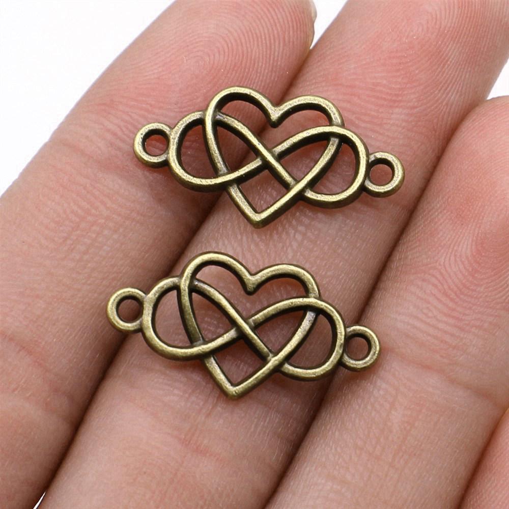 Heart Connectors Love Symbol Antique Bronze Zinc Alloy Jewelry Making DIY Jewelry Making Style Pendant Connectors