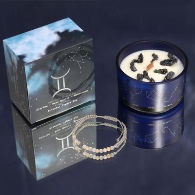 Gemini Zodiac Candle and Gemstone Bracelet 2-Piece Set