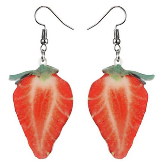 

Сладкие фрукты, арбуз, клубника, висячие женские серьги-крючки, вечерние украшения Strawberry*