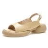 Sandals women's 2025 summer new versatile fish mouth thick sole one-word buckle with Roman beach shoes women's shit sandals