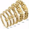 Gold Color/Rose Gold Stainless Steel Curb Cuban Link Chain Bracelet Bangle Jewelry 7-11inch for Men Women 8/10/12/14/16/18mm